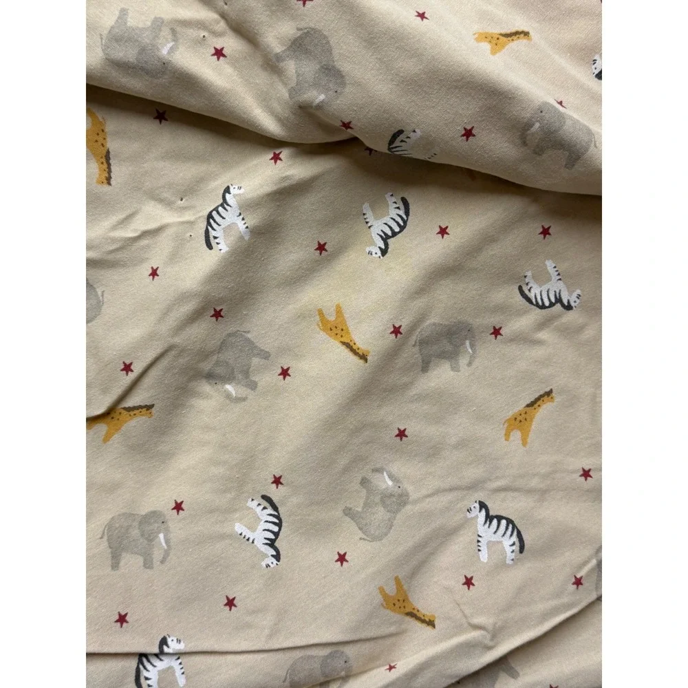 Vintage Lambs & Ivy Safari Crib Sheet and Safari Plaid Valance Set Animals Star